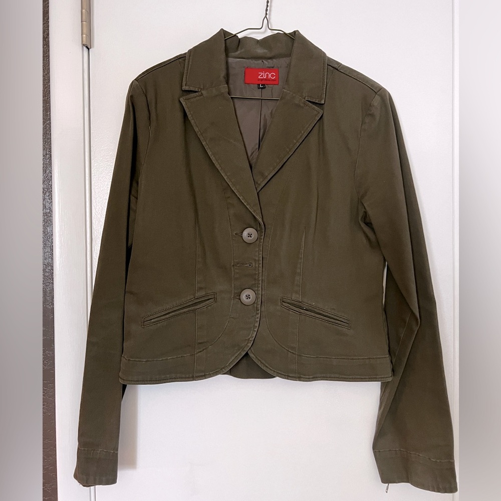 Zinc Olive Green Blazer. Size L